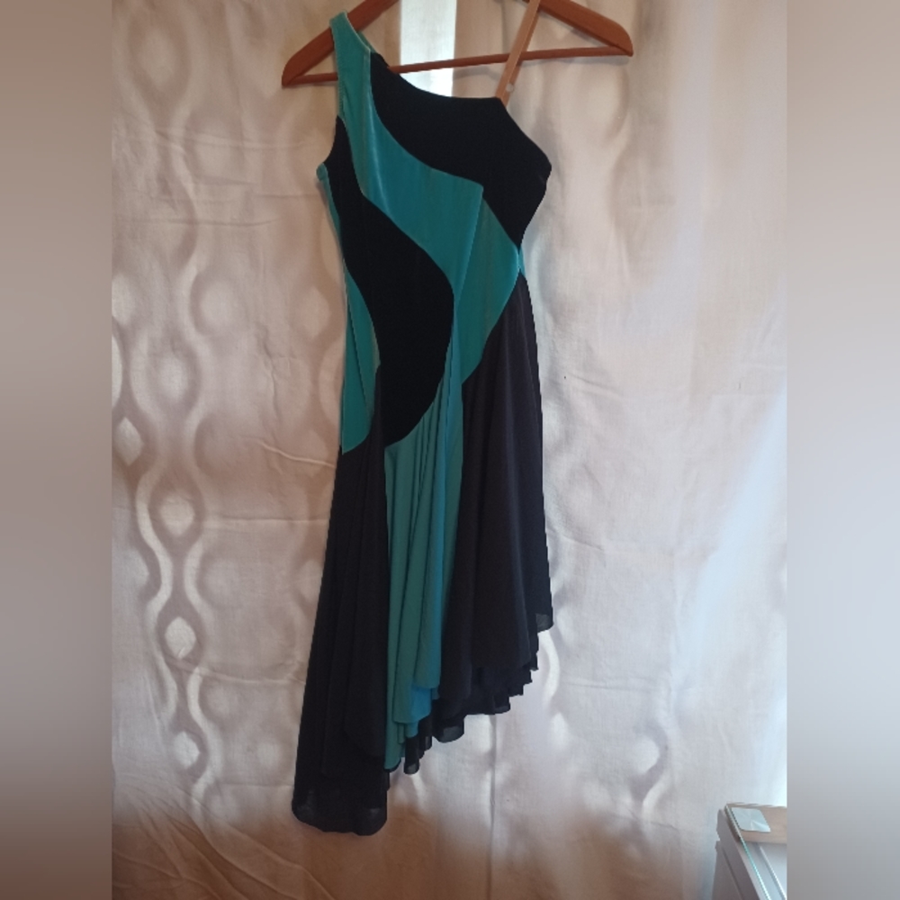 Curtain Call Velvet Blue and Black Lyric Dance Costume lot of 3